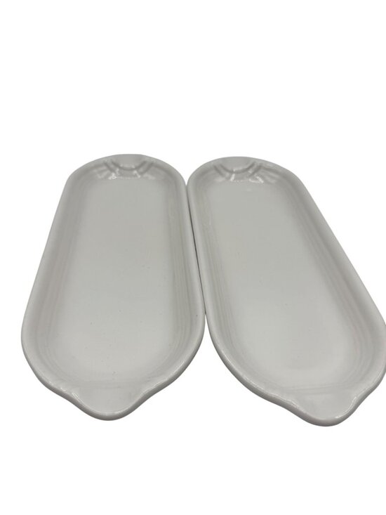 Fiesta Other - Vintage White HLC Fiesta USA White Ceramic Relish Corn Cob Trays Set of 2
